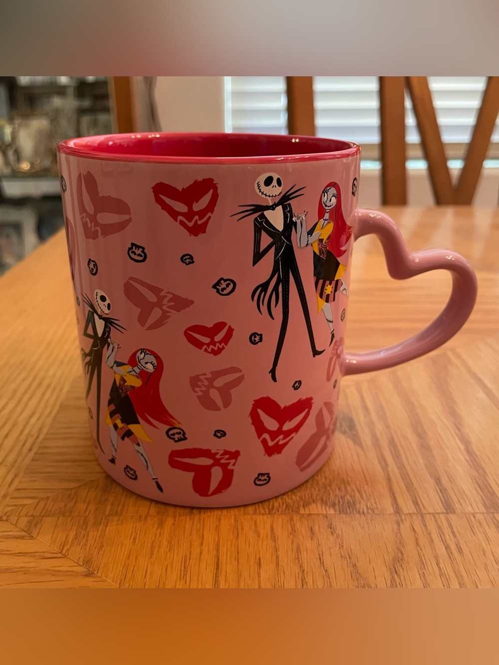 Nightmare Before Christmas Jack and Sally Heart Handle Coffee Mug